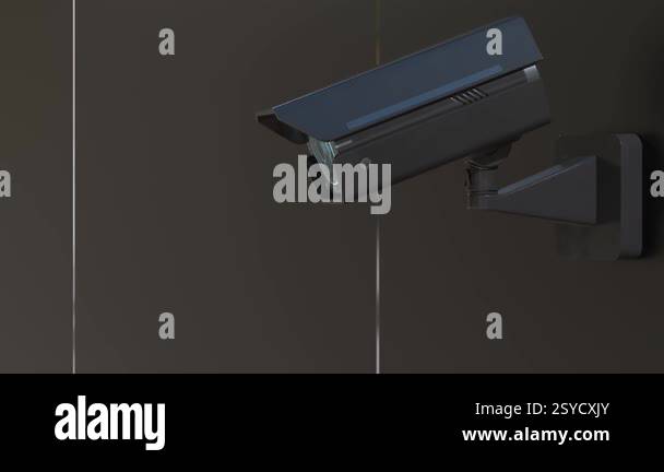CCTV camera installed on wall of the building. Scan the area for ...