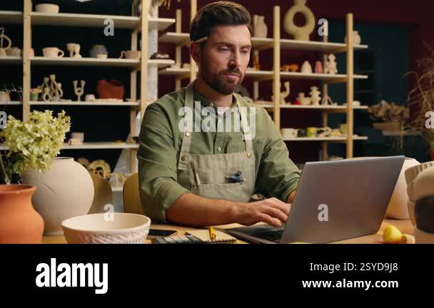 Serious Caucasian skilled man guy small business owner businessman ...