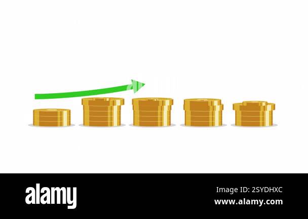 3d animation of business increase graph up | alpha... Animation of financial business graph with coins and arrow. Chart ...