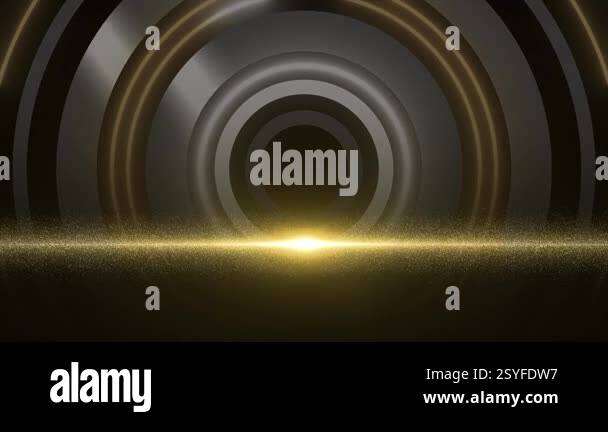 Animated white color rotating circles luxury optical flair 3d space ...