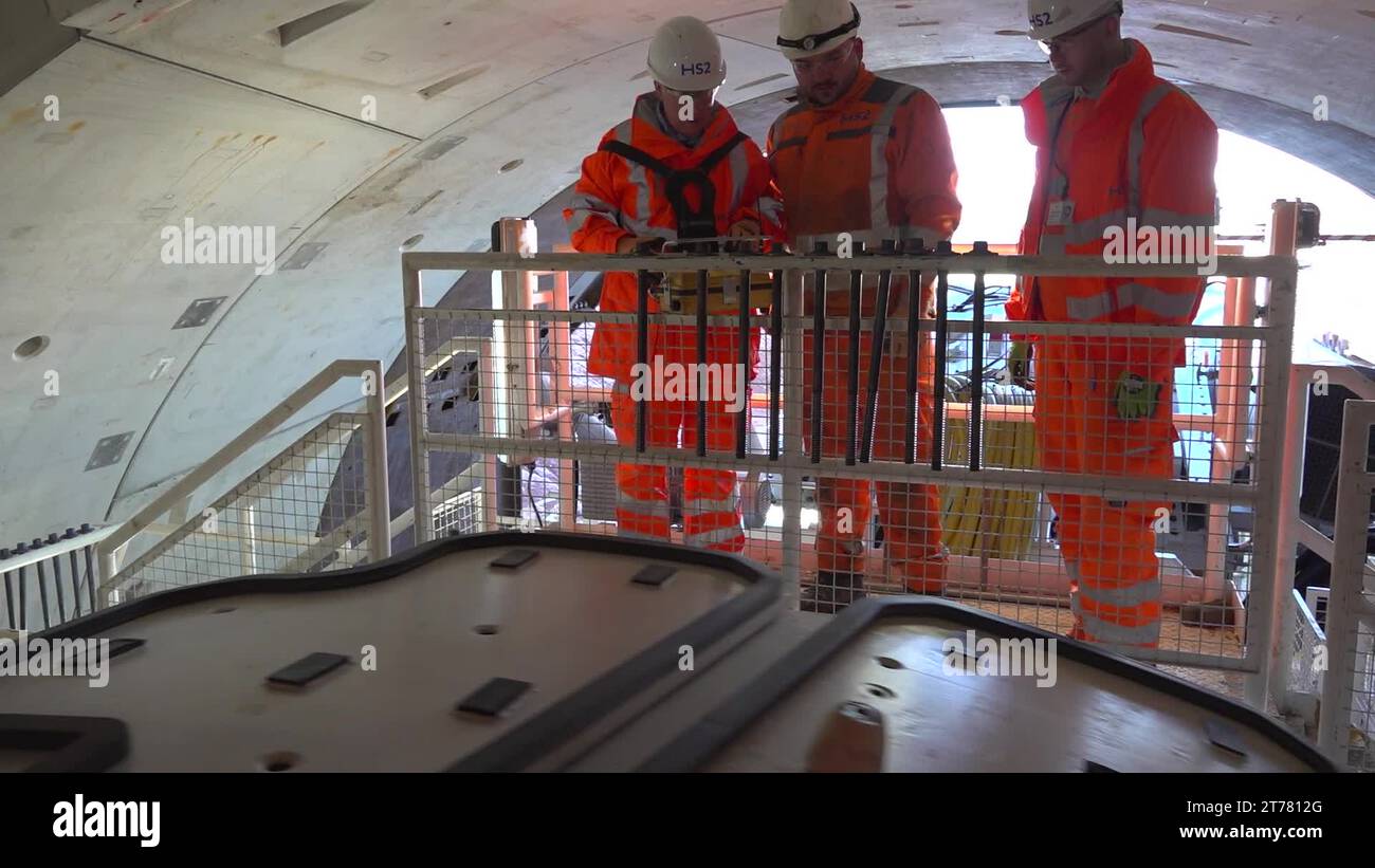 HS2 launches the Midlands' first tunnel-boring machine Stock Video ...