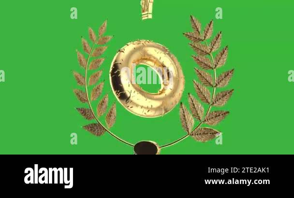 4k Resolution Video: Golden Donut with Golden Sprinkles and Winner ...