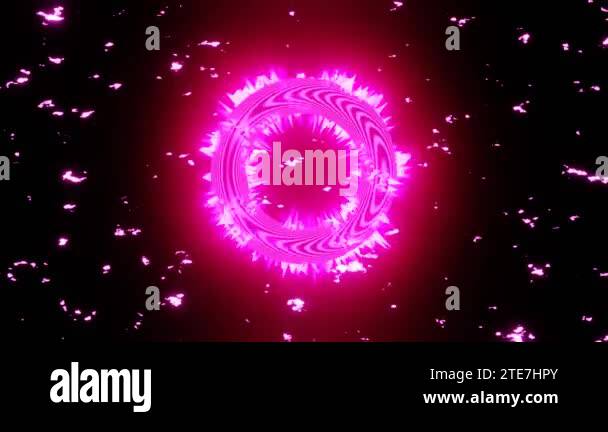 4K 3D animation. Abstract neon lines move in space. Seamless VJ loop ...