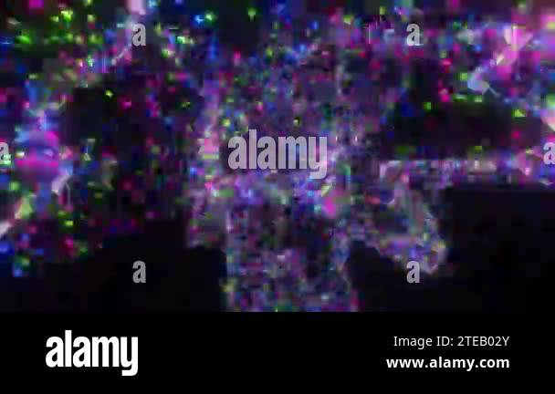 Pulsing animation of wave particles with blur effect. Motion background ...
