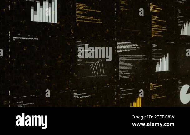 Futuristic hi tech visualization of computer program. Animation ...