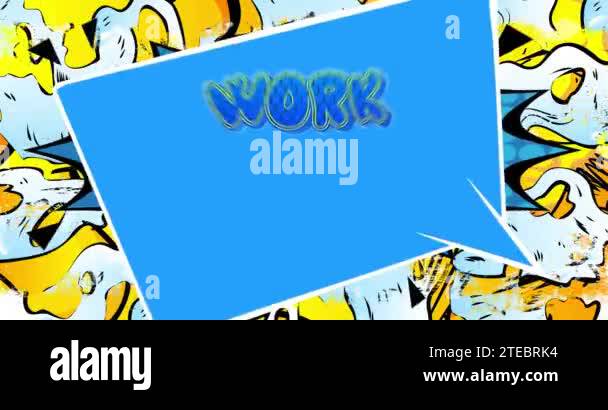 Work life balance Motion poster. 4k animated Comic book word text ...