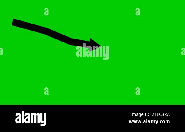 Animated black arrow. Recession chart of economy. Economic crisis ...