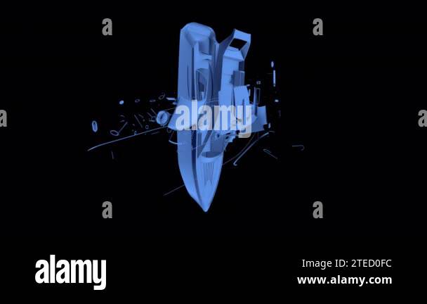 3D Boat Transforming animation with transparent (alpha) background ...