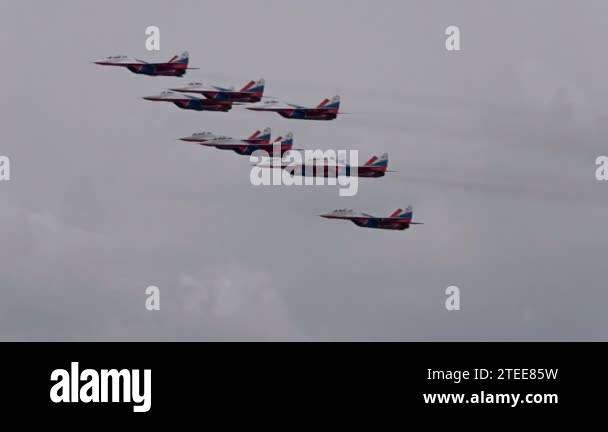 Moscow Russia Zhukovsky Airfield 25 July 2021: aerobatic team swifts ...