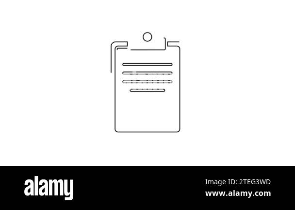 Black line Clipboard with checklist icon isolated on white background ...