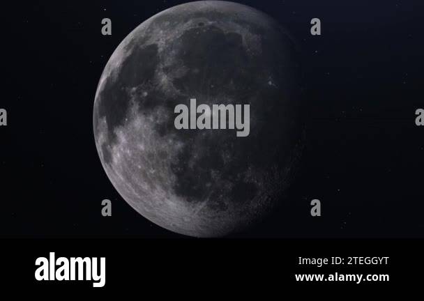 Ultra Realistic Moon is slowly rotating around its axis. Realistic ...