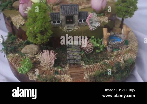 Handcrafted miniature art, this miniature is a miniature village in a ...