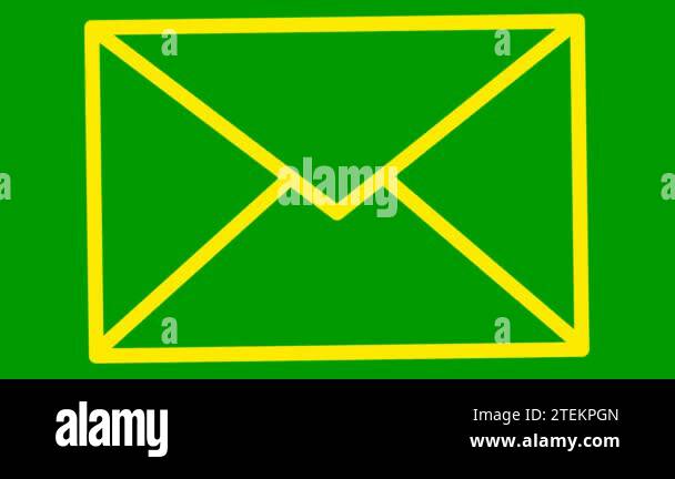 Animated yellow line icon of envelope. Symbol of e-mail. Concept of ...