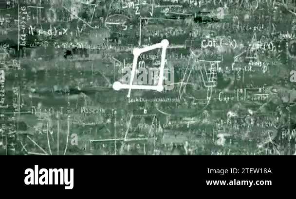 Animation of digital screen with scientific data, graphs and math ...