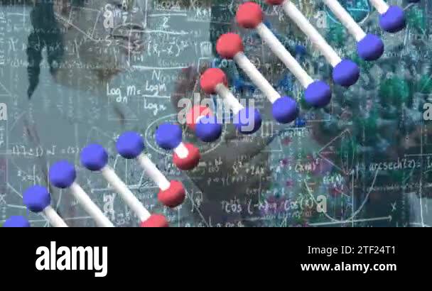 Dna Math Animation of dna helix and formulas with doctors and students doing ...
