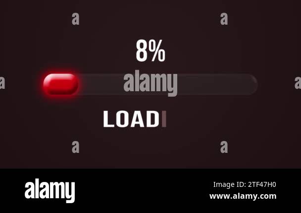 Video animation of a modern glowing preloader bar for loading progress ...