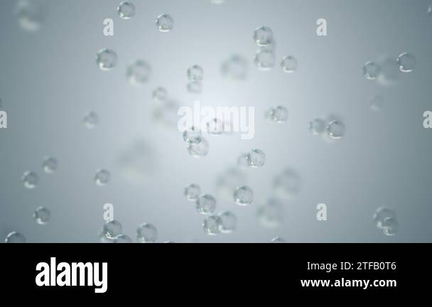 Water Bubbles filled carbon dioxide and float upwards. 4K 3D Green ...