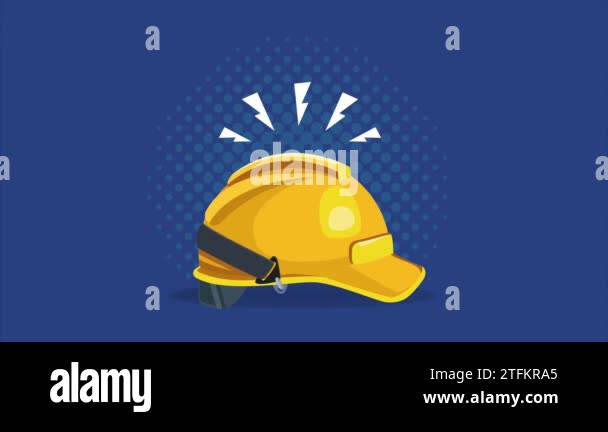 Safety Jacket Animation Yellow safety helmet cartoon illustration Stock Videos & Footage - HD ...