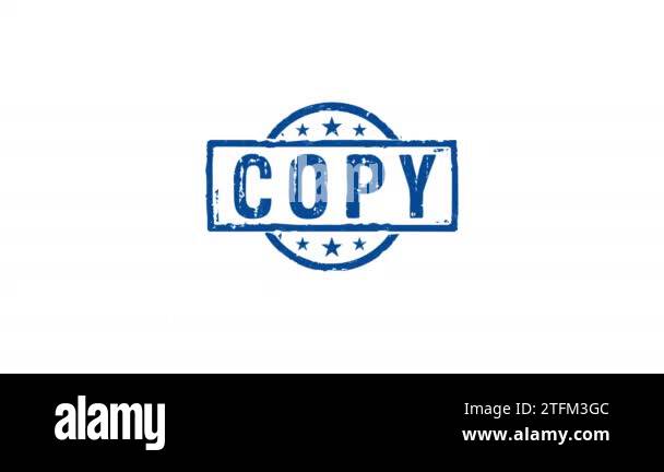 Copy stamp and stamping symbol impact isolated animation. Reproduction ...