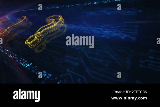 Question mark, search, support, faq, quiz and help hologram symbol ...