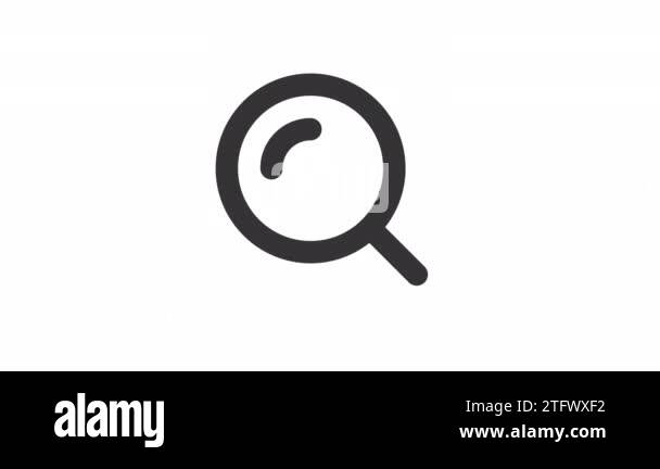 Animated magnifying line ui icon. Enlarging screen. Search tool ...