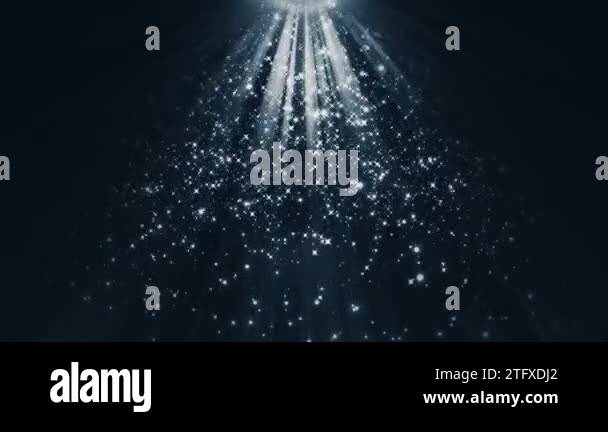 Beautiful loopable abstract top flare light with falling glow white ...