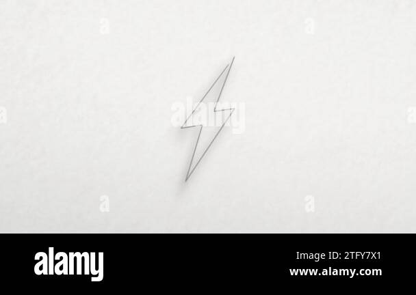 Lightning bolt icon with color drawing effect. Doodle animation. 4K ...