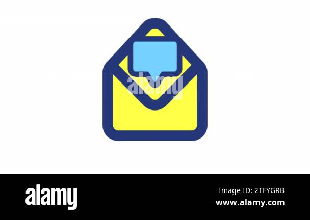 Animated read message color ui icon. Text messaging service ...