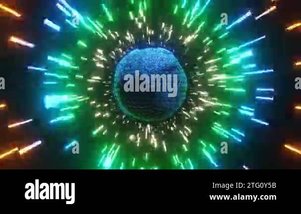 4k 3D animation. Digital planet. Blue glowing hexagonal mesh. Global ...
