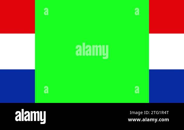 Netherlands Flag Colors 2d Animated Transition In Horizontally On Both Sides Over Green Screen Chroma Key For Video Transition Seamless Looping 4k Uhd 2tg1r4t 