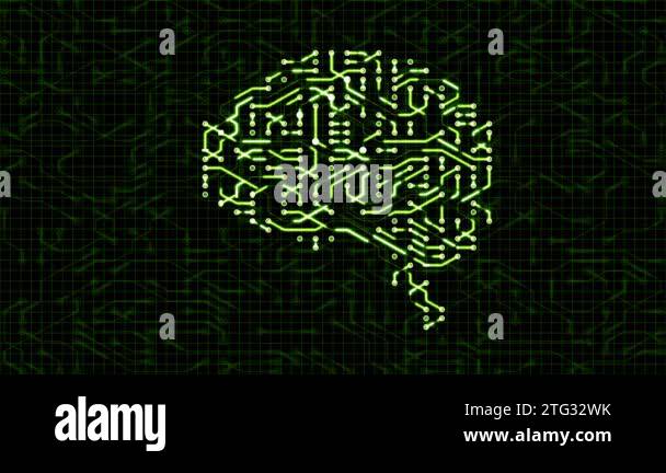 Seamless looping animation of a brain circuit board. 16-Bit. 4K UHD ...