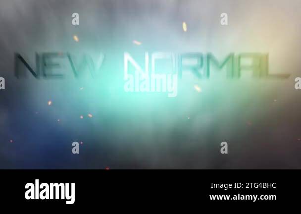 New Normal word Cinematic Greeting Title Background Concept. 4K 3D New ...