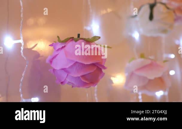 Festive hanging garlands light Stock Videos & Footage - HD and 4K Video ...