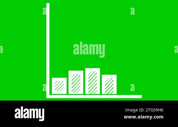 Animated financial growth chart with trend line graph. white symbol ...