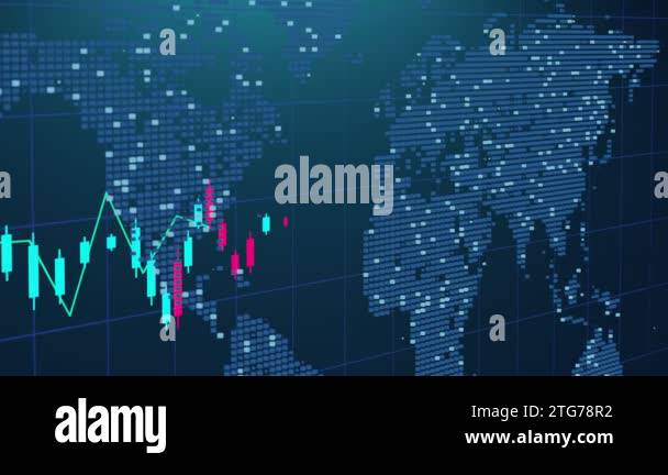 3D animation of stock market graphics. Cryptocurrency chart. High-tech ...