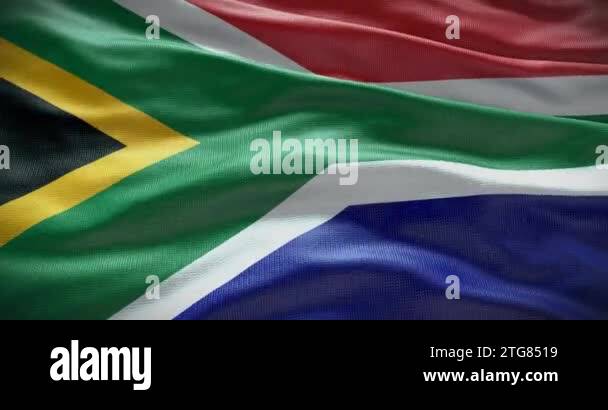 South Africa National Flag Waving Background 4k Backdrop Animation South Africa National Flag Waving Background 4k Backdrop Animation