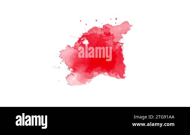 Red Ink brush stroke transition. Ink splash. Abstract ink brush blot ...