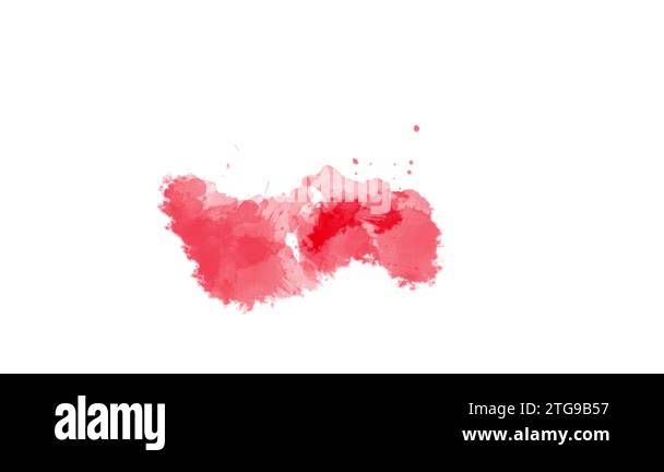 Red Ink brush stroke transition. Ink splash. Abstract ink brush blot ...