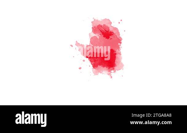 Red Ink brush stroke transition. Ink splash. Abstract ink brush blot ...
