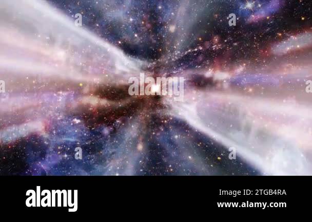 Space glow star exploration through outer space towards glowing milky ...