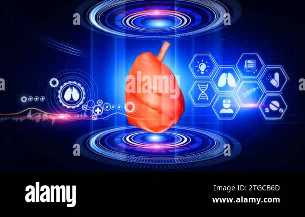 Human Lungs System Virtual RealityA virtual reality 3d graphics showing ...