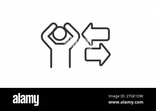 Animated hard decision linear icon. Being in difficult situation ...