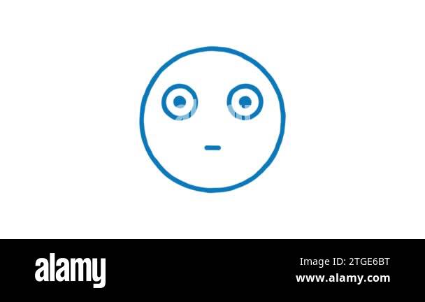 Emoticon dreamer. Animated doodle emoticon. Alpha channel. Looped ...
