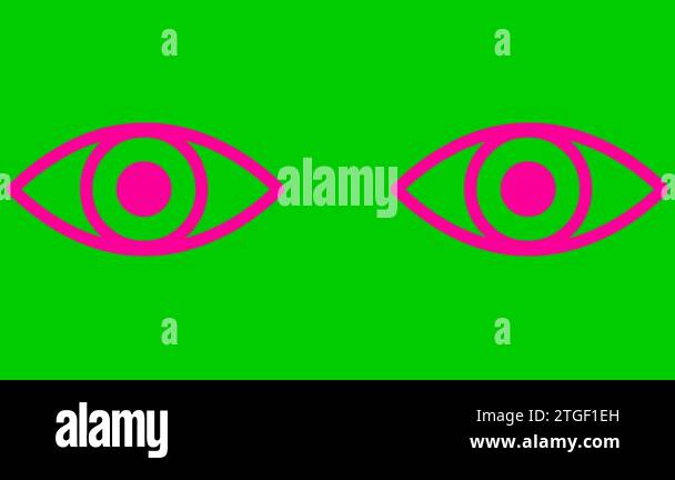 Animated pink two eyes are closing. blinks an eyes. Linear icon. Looped ...