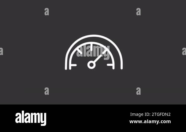Animated speed meter white line icon. Measuring vehicle speed. Fast ...