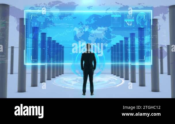 Digital artificial intelligence virtual screen Stock Videos & Footage ...