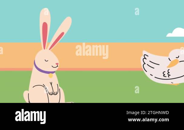 Farm animals illustration of cute duck Stock Videos & Footage - HD and ...