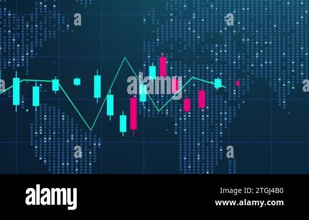3D animation of stock market graphics. Cryptocurrency chart. High-tech ...