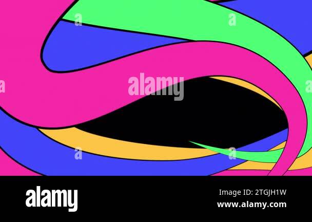 Looped animated transition of colorful flat fluid shapes in groovy ...