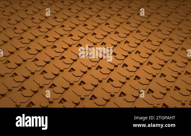 Field of copper-colored hexagons, metal plates. Abstract futuristic ...